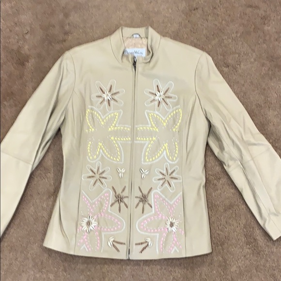 Pamela McCoy Jackets & Blazers - Pamela McCoy vintage leather embellished jacket